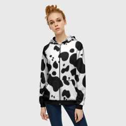 Женская толстовка 3D на молнии Пятна Далматина - фото 2
