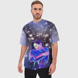 Мужская футболка oversize 3D Inside the space girl - фото 2