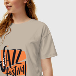 Женская футболка хлопок Oversize Джазовый Фестиваль - фото 2