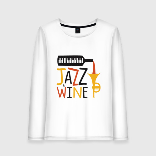 Женский лонгслив хлопок Jazz & Wine, цвет белый