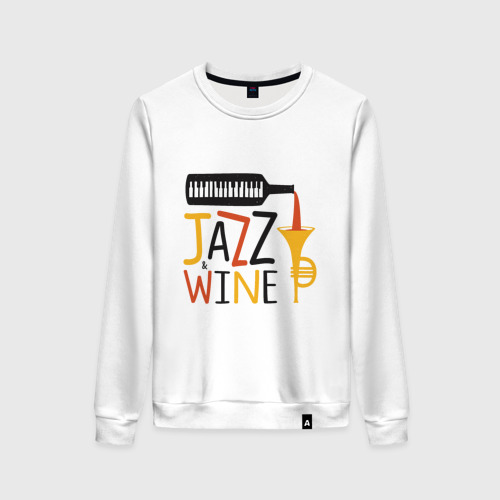 Женский свитшот хлопок Jazz & Wine, цвет белый