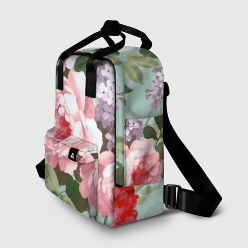 Женский рюкзак 3D с принтом Букет роз / Лето, фото на моделе #1