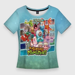 Женская футболка 3D Slim Мои поющие монстры персонажи