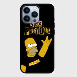 Чехол для iPhone 13 Pro Sex Pistols Гомер Симпсон рокер