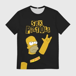 Мужская футболка 3D Sex Pistols Гомер Симпсон рокер