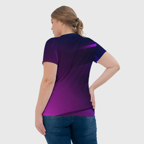 Женская футболка 3D Mafia Gaming Champion: рамка с лого и джойстиком на неоновом фоне, цвет 3D печать - фото 7