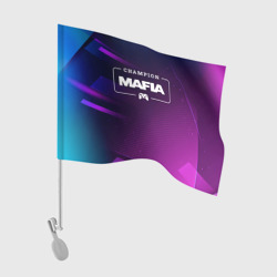 Флаг для автомобиля Mafia Gaming Champion: рамка с лого и джойстиком на неоновом фоне