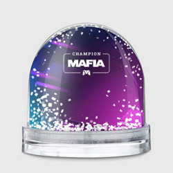 Игрушка Снежный шар Mafia Gaming Champion: рамка с лого и джойстиком на неоновом фоне