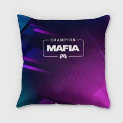 Подушка 3D Mafia Gaming Champion: рамка с лого и джойстиком на неоновом фоне