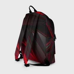 Рюкзак с принтом Красно-черный фон для любого человека, вид сзади №1. Цвет основы: белый