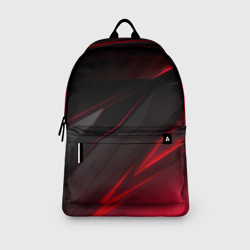 Рюкзак с принтом Красно-черный фон для любого человека, вид спереди №3. Цвет основы: белый