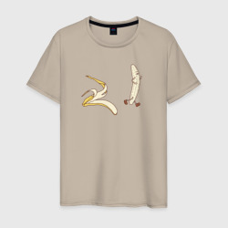 Мужская футболка хлопок Свободный банан скинул кожуру