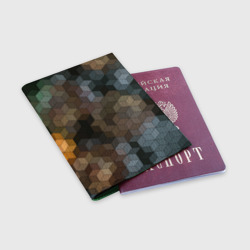 Обложка для паспорта матовая кожа Геометрический 3D узор в серых и коричневых тонах - фото 2