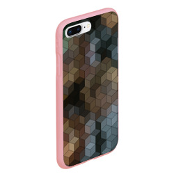 Чехол для iPhone 7Plus/8 Plus матовый Геометрический 3D узор в серых и коричневых тонах - фото 2