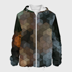 Мужская куртка 3D Геометрический 3D узор в серых и коричневых тонах