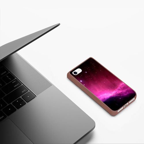 Чехол для iPhone 5/5S матовый Night Nebula, цвет коричневый - фото 5