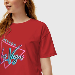Женская футболка хлопок Oversize Лас Вегас Невада - фото 2