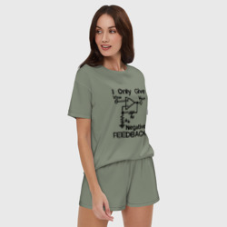Женская пижама с шортиками хлопок Инженер - I only give negative feedback - фото 2