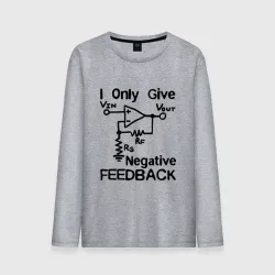 Мужской лонгслив хлопок Инженер - I only give negative feedback