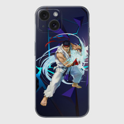 Чехол для iPhone 15 силиконовый с защитой камеры Рю-Street Fighter