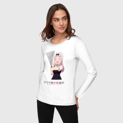 Женский лонгслив хлопок Госпожа Кагуя Love is war Синомия с веером - фото 2