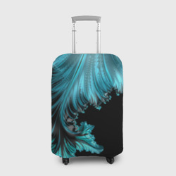 Чехол для чемодана 3D Чёрно-голубой неоновый фрактал