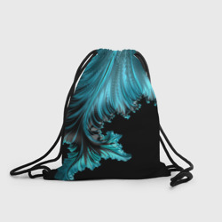 Рюкзак-мешок 3D Чёрно-голубой неоновый фрактал