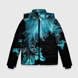 Зимняя куртка для мальчиков 3D Чёрно-голубой неоновый фрактал