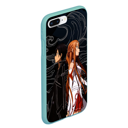 Чехол для iPhone 7Plus/8 Plus матовый Кирито и Асуна - Sword Art Online, цвет мятный - фото 3