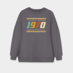Женский свитшот oversize без начеса хлопок Классика 1970 оригинал