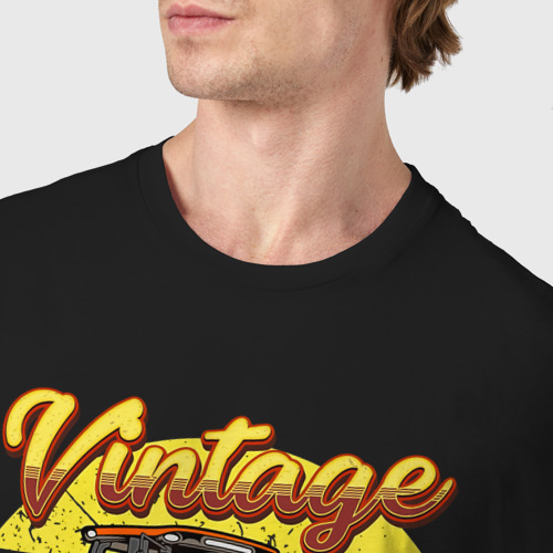 Мужская футболка хлопок Винтаж 1970 состояние хорошее небольшой износ, цвет черный - фото 6