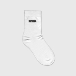 Чёрная надпись: RUSSIA – Детские носки с вышивкой с принтом купить