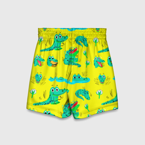 Детские спортивные шорты 3D Green crocodiles, цвет 3D печать - фото 2