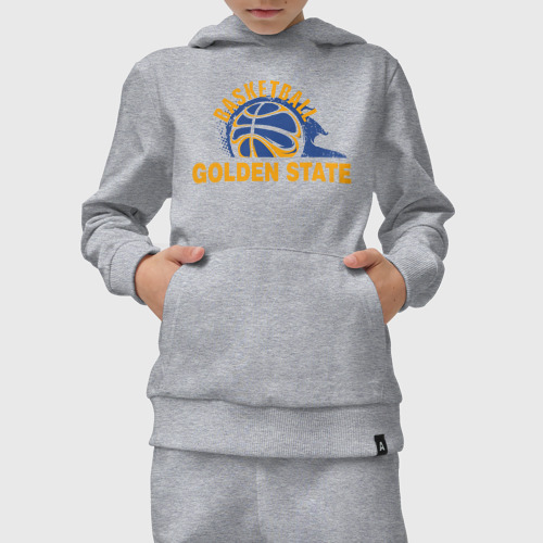 Детский костюм с толстовкой хлопок Golden State Basketball, цвет меланж - фото 5