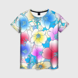 Женская футболка 3D Летний цветочный паттерн - лето