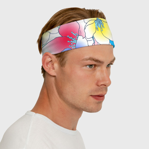 Повязка на голову 3D Летний цветочный паттерн - лето - фото 6