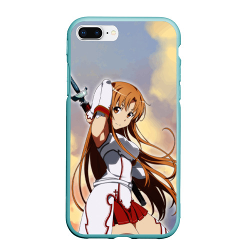 Чехол для iPhone 7Plus/8 Plus матовый Асуна Юки - Sword Art Online, цвет мятный