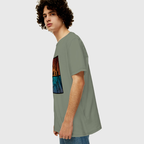 Мужская футболка хлопок Oversize с принтом Stranger Things | Изнанка, вид сбоку #3
