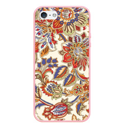 Чехол для iPhone 5/5S матовый Цветочный винтажный орнамент