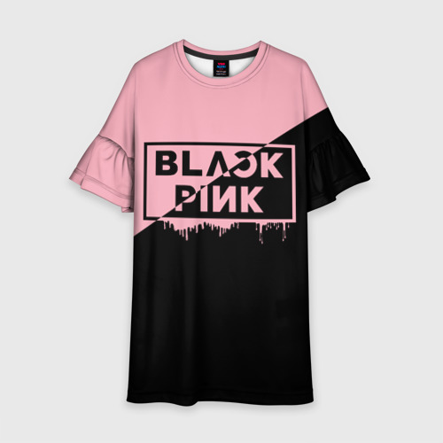 Детское платье 3D Blackpink Big logo, цвет 3D печать