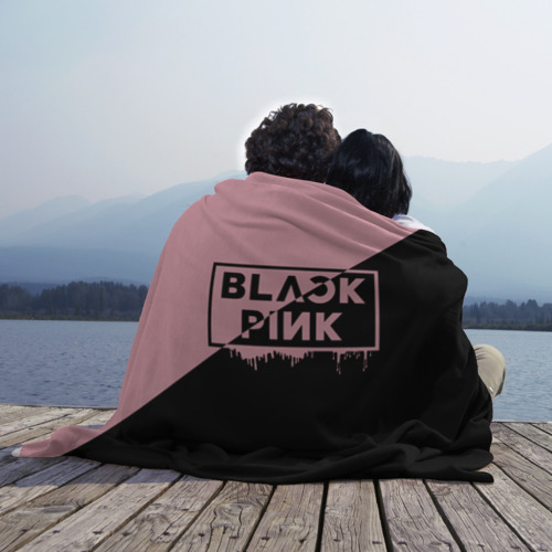Плед 3D Blackpink Big logo, цвет 3D (велсофт) - фото 3
