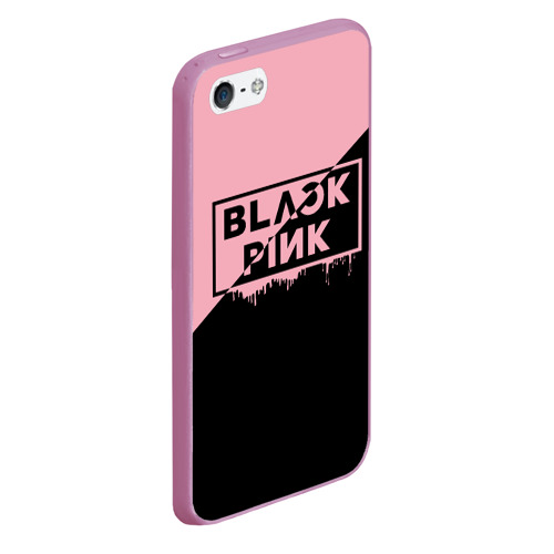 Чехол для iPhone 5/5S матовый Blackpink Big logo, цвет розовый - фото 3
