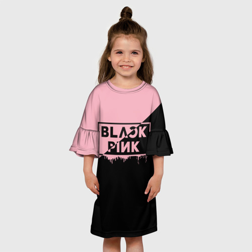 Детское платье 3D Blackpink Big logo, цвет 3D печать - фото 4