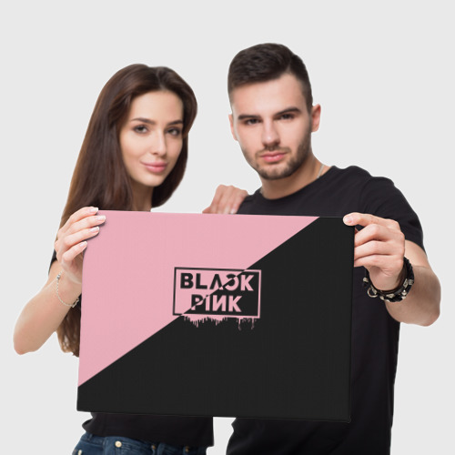 Холст прямоугольный Blackpink Big logo, цвет 3D печать - фото 5