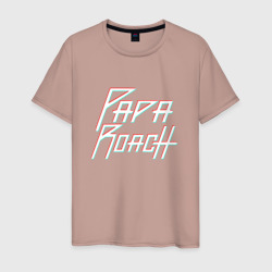 Мужская футболка хлопок Papa roach | Glitch big logo