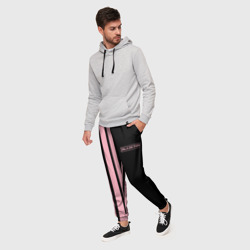 Мужские брюки 3D Half black pink - фото 2