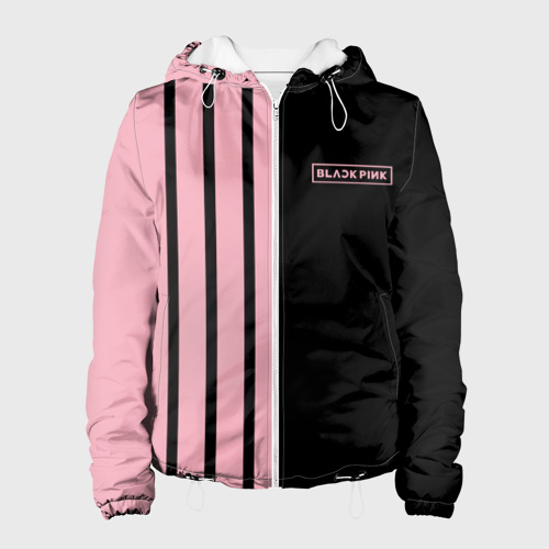 Женская куртка 3D Half black pink, цвет белый