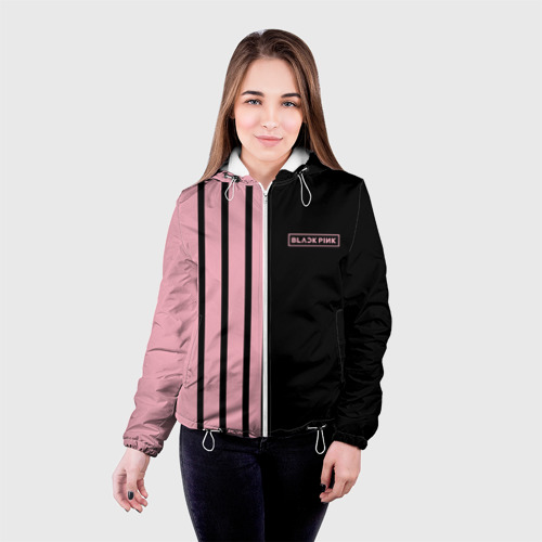 Женская куртка 3D Half black pink, цвет белый - фото 3