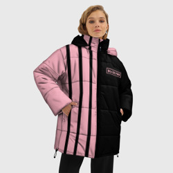 Женская зимняя куртка Oversize Half black pink - фото 2