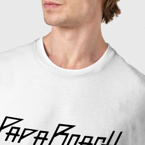 Мужская футболка хлопок Papa roach | Black logo, цвет белый - фото 6